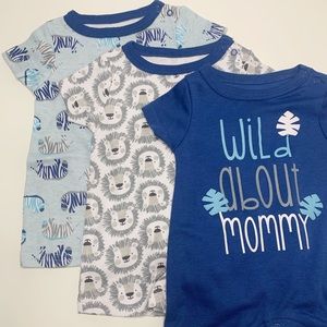 0-3M Wild About Mommy Zoo Animal Romper 3pc Bundle